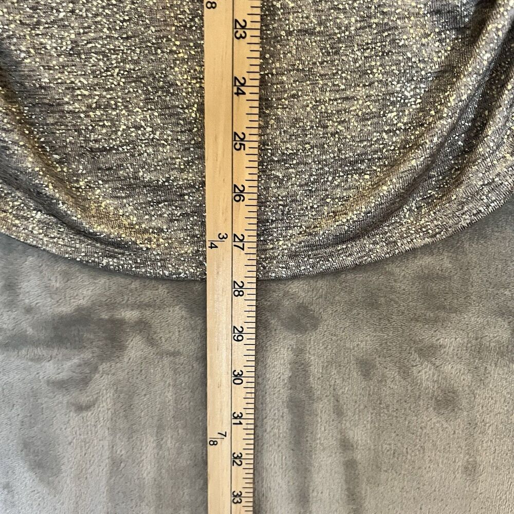 Calvin Klein Sleeveless Top Gold Shimmer Ruched Button Accent Size Small - Picture 9 of 10